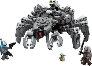 lego star wars spider tank 75361, building toy mech from the mandalorian season 3, includes the mandalorian with darksaber, bo-katan, and grogu 'baby yoda' minifigures, gift idea for kids ages 9+
