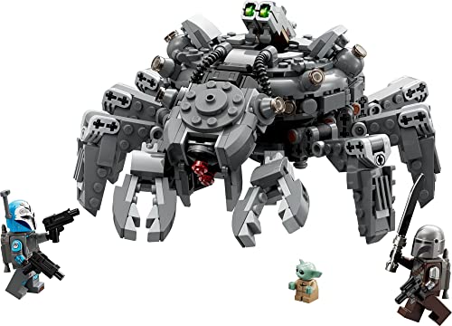 LEGO Star Wars Spider Tank 75361, Building Toy Mech from The Mandalorian Season 3, Includes The Mandalorian with Darksaber, Bo-Katan, and Grogu 'Baby Yoda' Minifigures, Gift Idea for Kids Ages 9+