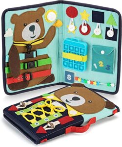 putska busy board for toddlers 2-4, toddler sensory toys for toddlers 1-3, montessori busy book for toddlers 1-3, airplane travel essentials kids, quiet book, educational toys for 2 year old