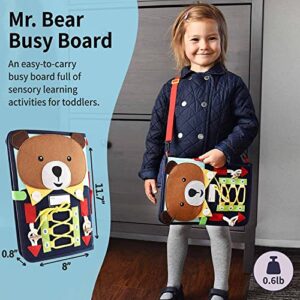 PUTSKA Busy Board for Toddlers 2-4, Toddler Sensory Toys for Toddlers 1-3, Montessori Busy Book for Toddlers 1-3, Airplane Travel Essentials Kids, Quiet Book, Educational Toys for 2 Year Old