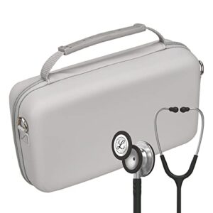 Mchoi Stethoscope Case With Grooved, Suitable for 3M Littmann Classic III Stethoscope, Extra Room for Medical Bandage, Scissors and LED Penlight, Case Only