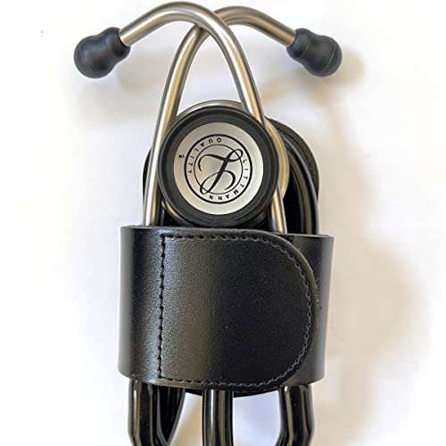 Stethoscope Holder with Velcro Closure and Padded Hip/Belt Clip for Littmann - Genuine Leather Universal Stethoscope Holster