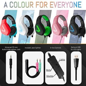 Orzly Gaming Headset with Mic for Nintendo Switch OLED and Lite Joycon Color Match with Led Light Microphone & Remote - Hornet RXH-20 Tanami Edition