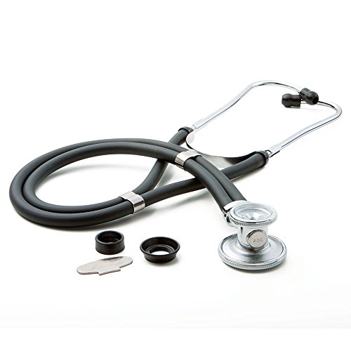 ADC Adscope 641 Sprague Stethoscope with 5 Interchangeable Chestpiece Options, Black