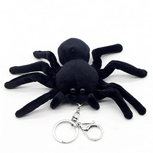 JIANEEXSQ Cute Realistic Spider Stuffed Animal Insect Plush Toy, Lifelike Araneid Plush Doll Backpack Handbag Pandent Gift (3.9in)