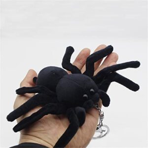 JIANEEXSQ Cute Realistic Spider Stuffed Animal Insect Plush Toy, Lifelike Araneid Plush Doll Backpack Handbag Pandent Gift (3.9in)