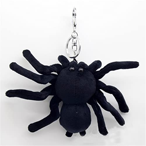 JIANEEXSQ Cute Realistic Spider Stuffed Animal Insect Plush Toy, Lifelike Araneid Plush Doll Backpack Handbag Pandent Gift (3.9in)