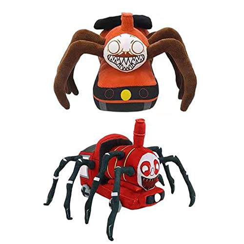 2PCS Choo Choo Charles Plush Toy,Cartoon Charles Spider Train Stuffed Animal Plushies Doll Birthday Gift for Boys Girls Fans