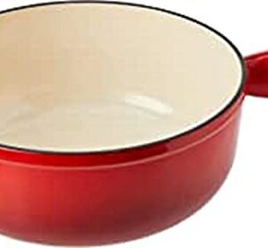 Kuhn Rikon Induction Cast Iron Fondue Pot, 9.45", Red