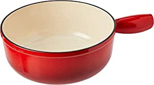 Kuhn Rikon Induction Cast Iron Fondue Pot, 9.45", Red