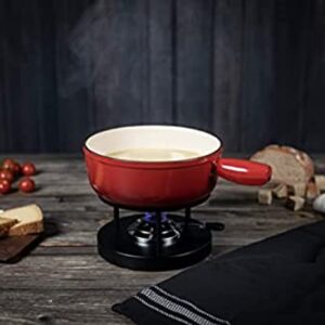 Kuhn Rikon Induction Cast Iron Fondue Pot, 9.45", Red