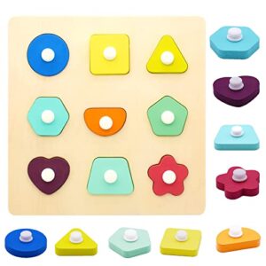 toddler shape sorter toys baby first shapes knob wooden preschool learning jigsaw peg puzzle board toys geometry sorting gifts didactic classic toy for 1 2 3 boys girls kids montessori stem travel toy