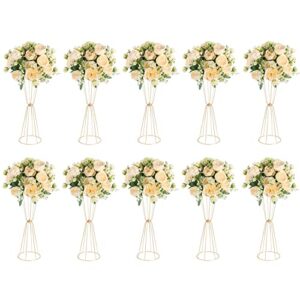 10 pcs tall metal trumpet vase 23.6"/60cm wedding table floral center decor metal, artificial flower display stand for wedding christmas carnival party dinner event hotel home decor arrangement