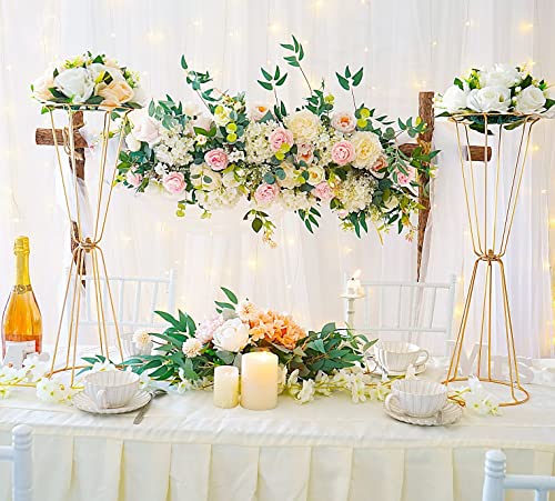 10 Pcs Tall Metal Trumpet Vase 23.6"/60cm Wedding Table Floral Center Decor Metal, Artificial Flower Display Stand for Wedding Christmas Carnival Party Dinner Event Hotel Home Decor Arrangement