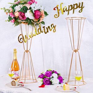 10 Pcs Tall Metal Trumpet Vase 23.6"/60cm Wedding Table Floral Center Decor Metal, Artificial Flower Display Stand for Wedding Christmas Carnival Party Dinner Event Hotel Home Decor Arrangement