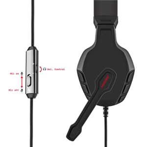 NUBWO U3 3.5mm Gaming Headset for PC, PS4, PS5, Laptop, Xbox One, Mac, iPad, Switch/ Computer Game , Over Ear Flexible Microphone Volume Control with Mic