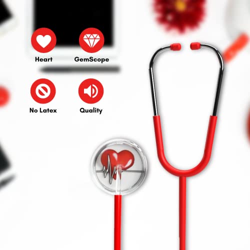 Perfect For Doctors and Nurses, Red Stethoscope, Heart on Diaphragm