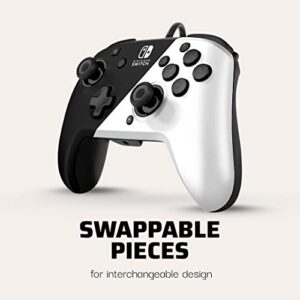 PDP Gaming Faceoff Deluxe+ Wired Switch Pro Controller - Officially Licensed by Nintendo - OLED Model- Black/White - Nintendo Switch