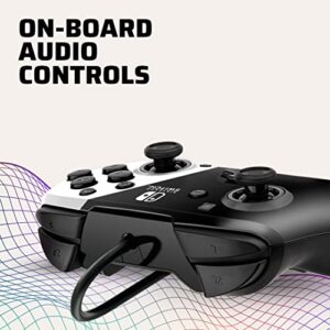 PDP Gaming Faceoff Deluxe+ Wired Switch Pro Controller - Officially Licensed by Nintendo - OLED Model- Black/White - Nintendo Switch