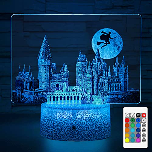 Potter Gifts for Kids,Hogwar Castle,Christmas or Birthday Party Supplies for Boys Girls,Night Light for Bedroom,Potter Decoration for Room