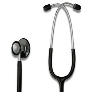 hcs stethoscope - classic lightweight design - 360° dual head chest piece - economical, student, home use, nursing student - doctor, vet tech and nursing school essentials, black stethoscope