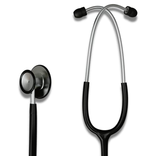 HCS Stethoscope - Classic Lightweight Design - 360° Dual Head Chest Piece - Economical, Student, Home Use, Nursing Student - Doctor, Vet Tech and Nursing School Essentials, Black Stethoscope