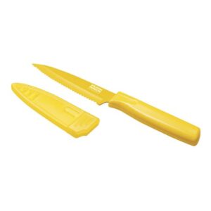 kuhn rikon nonstick serrated paring knife- yellow