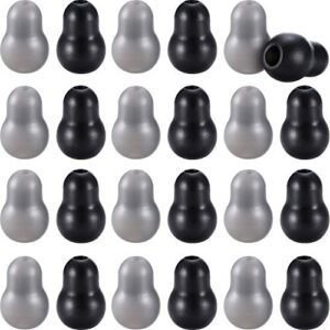 stethoscope replacement earplugs - universal silicone replacement ear tips for stethoscope, earbuds, snap tight soft-sealing ear-tips (black and gray, 24 pieces)