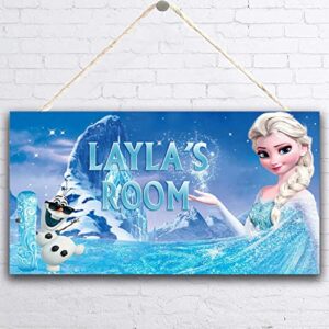 customized frozen gift for girls, personalized frozen toys for girls, decor for baby room, personalised name wall art sign, christmas gifts, wooden plaques girl name hanging décor (frozen-3)
