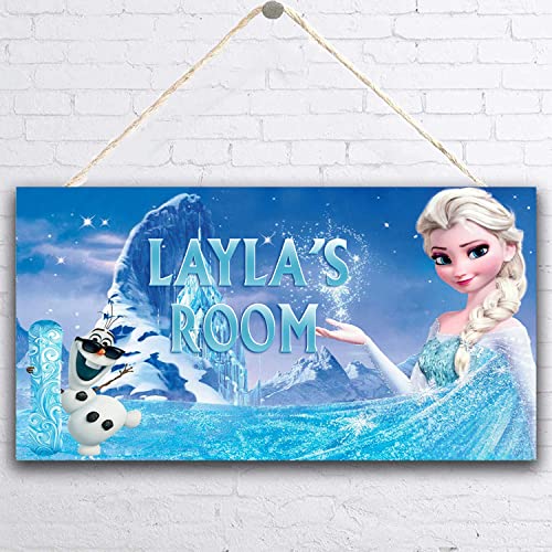 Customized Frozen Gift for Girls, Personalized Frozen Toys for Girls, Decor for Baby Room, Personalised Name Wall Art Sign, Christmas Gifts, Wooden Plaques Girl Name Hanging Décor (Frozen-3)