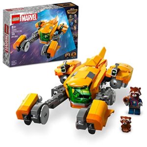 lego marvel baby rocket’s ship 76254 buildable spaceship toy from guardians of the galaxy 3 featuring rocket raccoon and baby rocket minifigures, collectible super hero toy gift for kids ages 8 and up