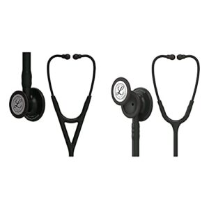 3m littmann stethoscope, cardiology iv, black tube, black chestpiece, 27 inch, 6163 & classic iii monitoring stethoscope, black edition chestpiece, black tube, 27 inch, 5803
