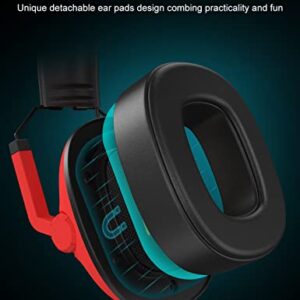 SENZER SG500 Surround Sound Pro Gaming Headset with Noise Cancelling Microphone - Detachable Memory Foam Ear Pads - Portable Foldable Headphones for PC, PS4, PS5, Xbox One, Switch - Red&Blue