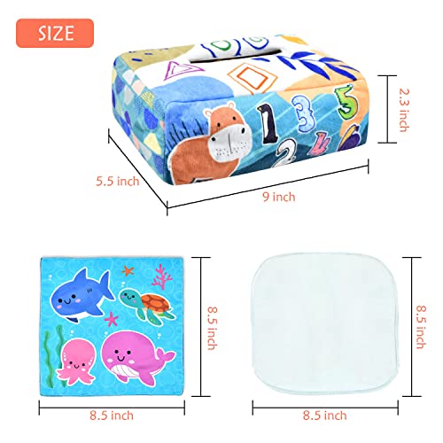 THISMY Baby Toys 6-12 Months Magic Tissue Box Montessori Toy for Babies 6-12 18 Months, Soft Contrast Crinkle Sensory Toys for Toddlers