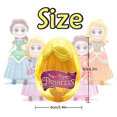 TEGEEM 4 Packs Easter Egg Gift Soldier Deformation Pre-Filled Easter Eggs Boys and Girls Educational Toy Ball with Toys Inside Surprise Deformation Ball Easter Basket Stuffers (Princess)