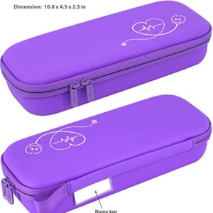 ButterFox Premium Stethoscope Case with Divider and ID Slot for 3M Littmann Classic III, Cardiology IV Diagnostic and More Stethoscopes with Pocket for Nurse Accessories (Purple)