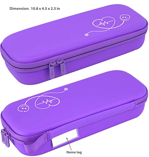 ButterFox Premium Stethoscope Case with Divider and ID Slot for 3M Littmann Classic III, Cardiology IV Diagnostic and More Stethoscopes with Pocket for Nurse Accessories (Purple)