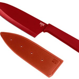 Kuhn Rikon Color Plus Santoku Knife, Large, Red