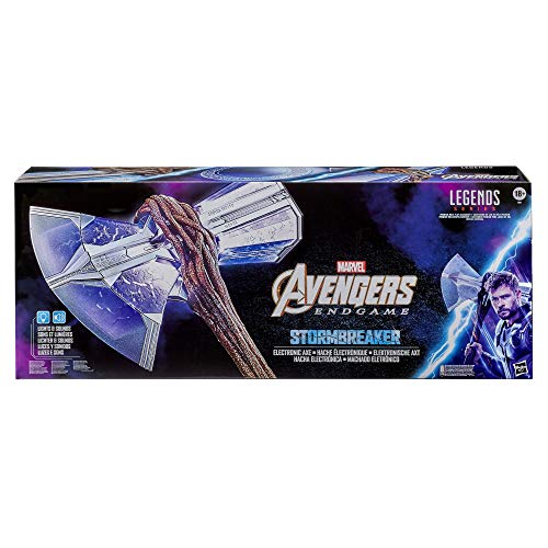 Avengers Marvel Endgame Marvel Legends Stormbreaker Electronic Axe Thor Premium Roleplay Item with Sound FX, for Fans, Collectors, and Adults