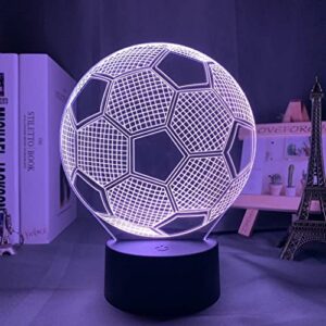 windgro 3d illusion football night light for kids soccer football desk lamp football gifts, football night lights for boys room 16 color changes and remote control, birthday, christmas gift