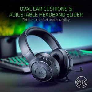 Razer Kraken X Ultralight Gaming Headset: 7.1 Surround Sound - Lightweight Aluminum Frame - Bendable Cardioid Microphone - for PC, PS4, PS5, Switch, Xbox One, Xbox Series X|S, Mobile - Black