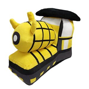 srikingchimes choo choo charles plush，cartoon choo charles spider train plush toy holiday decoration gift for fans and friends (yellow)