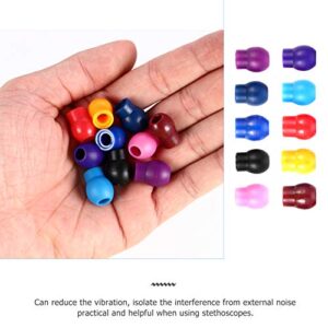 TEHAUX 10Pairs Stethoscope Replacement Earplugs Soft Silicone Stethoscope Ear Tips Stethoscope Covers for Stethoscope ( Assorted color )