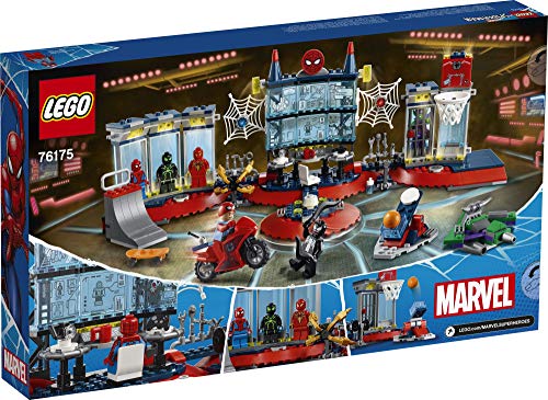 LEGO Marvel Spider-Man Attack on The Spider Lair 76175 Cool Building Toy, Featuring The Spider-Man Headquarters; Includes Spider-Man, Green Goblin and Venom Minifigures, New 2021 (466 Pieces)