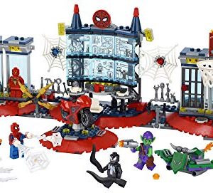 LEGO Marvel Spider-Man Attack on The Spider Lair 76175 Cool Building Toy, Featuring The Spider-Man Headquarters; Includes Spider-Man, Green Goblin and Venom Minifigures, New 2021 (466 Pieces)