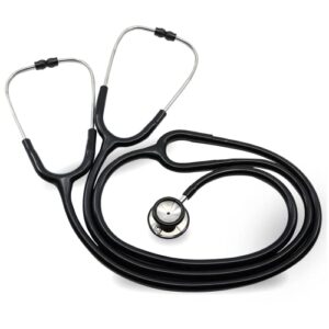 ever ready first aid deluxe dual-head teaching stethoscope for medical training, nursing students and teachers – black