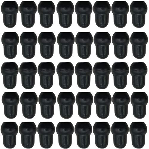 TIHOOD 40PCS Stethoscope Replacement Earplugs - Universal Silicone Replacement Ear Tips for Stethoscope, Earbuds, Snap Tight Soft-Sealing Ear-Tips Black