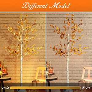 Recaceik Light Fall Maple Trees with 360 LEDs, Set of 3 Artificial Pre-Lit LED Christmas Tree Maple Leaf 4' 5' 6' for Autumn Fall Decor Halloween Thanksgiving Festival Wedding Party, White