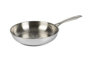 kuhn rikon allround oven-safe induction uncoated frying pan, 28 cm, stainless steel, silver