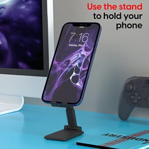 TALK WORKS Nintendo Switch Stand - Folding Tabletop and Desktop Stand Display Holder Compatible with Nintendo Switch - Adjustable Viewing Angle and Sturdy Base with Non-Slip Pad - Black